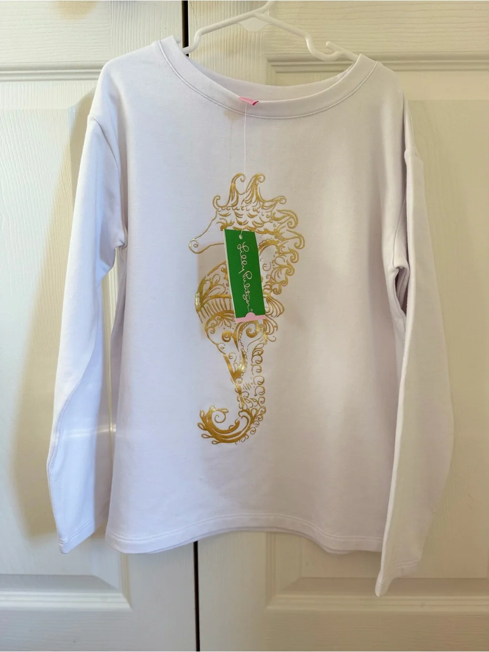 NWT Lilly Pulitzer Girls Sea Horse Sweatshirt size Large (8/10)